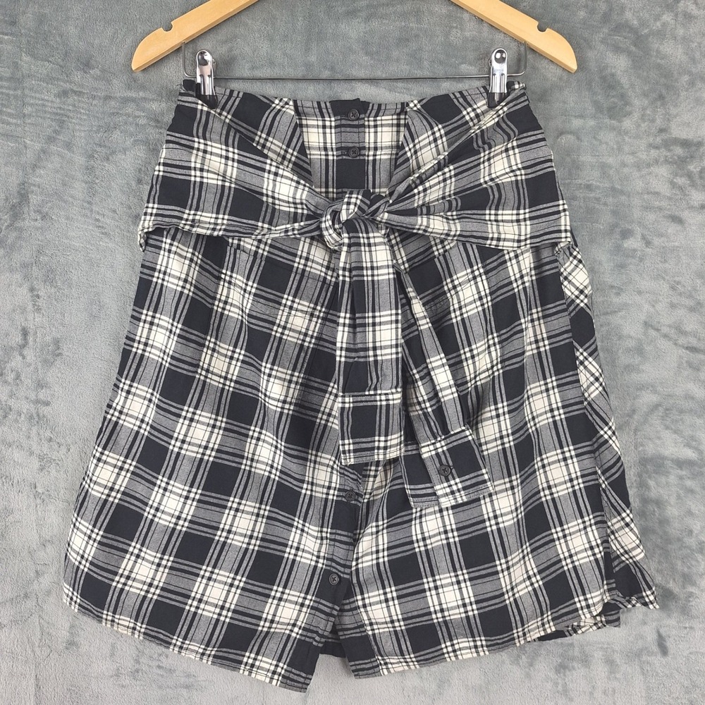 Derek Lam 10 Crosby Skirt 6 Vera Tie Waist Grunge Preppy Plaid Academia‎ Goth